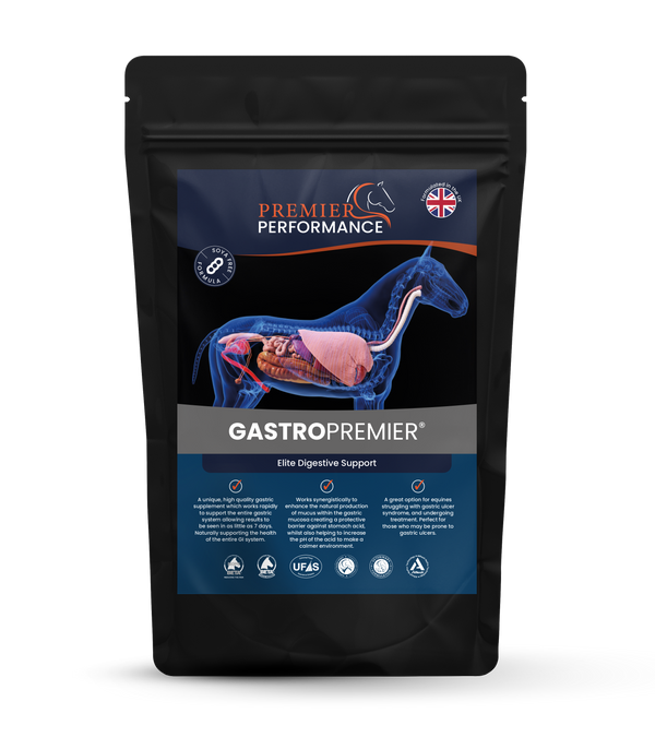 Gastro Premier product packaging for digestive support on a white background